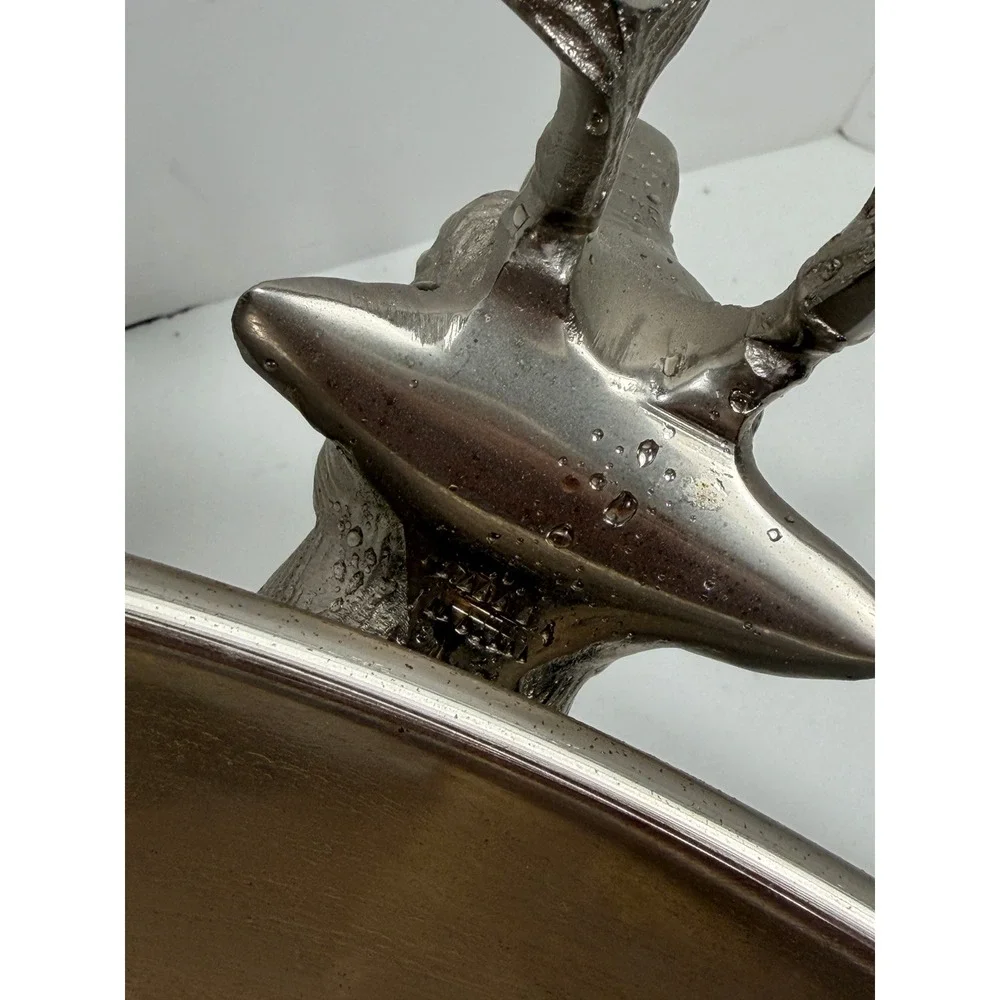 Silver Stag Head Punch Bowl Antler Handle Reindeer Ice Bucket Lodge Decor 10in‎